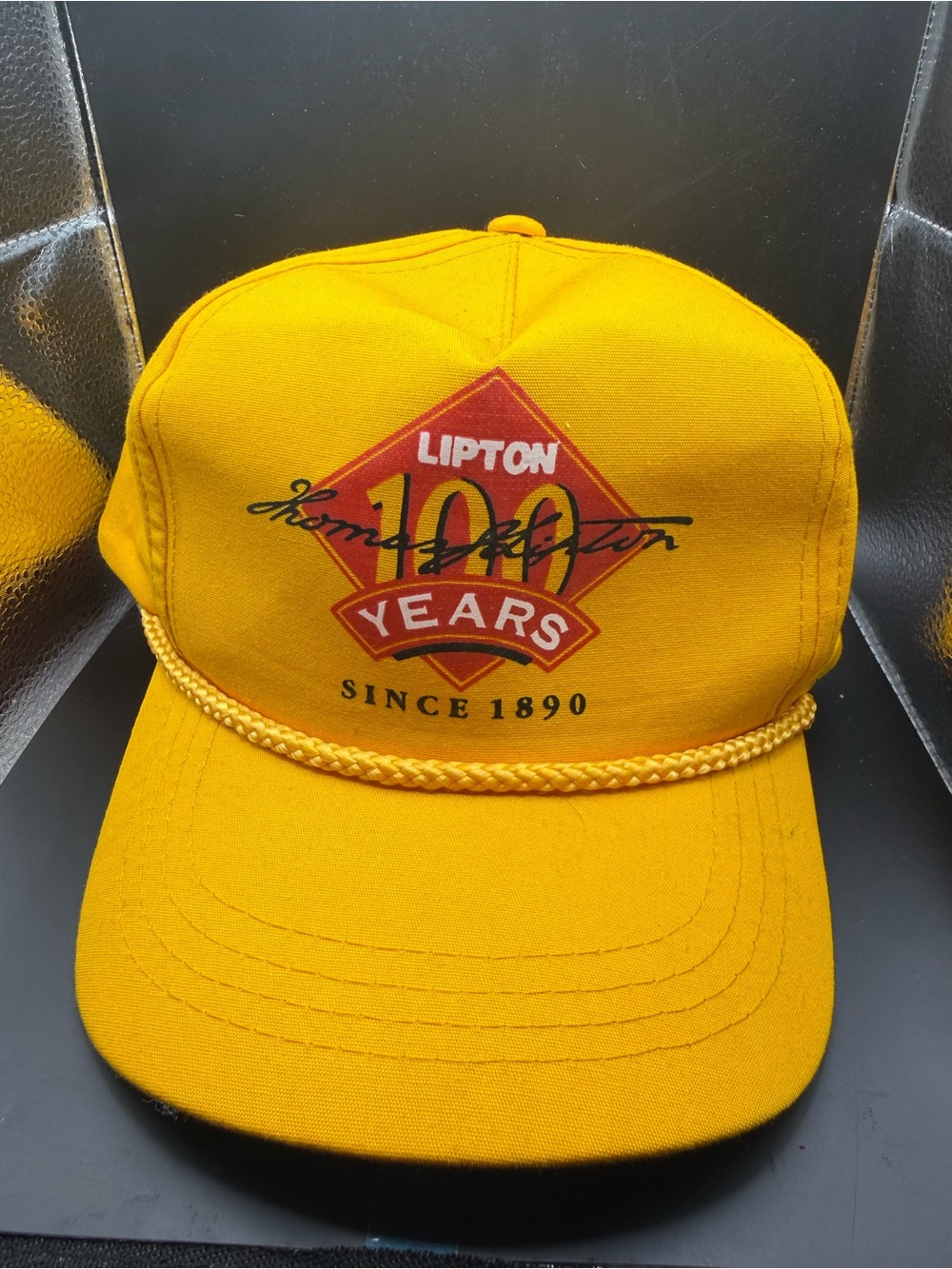 Lipton vintage 100 Years Yellow Rope-Trim Hat
